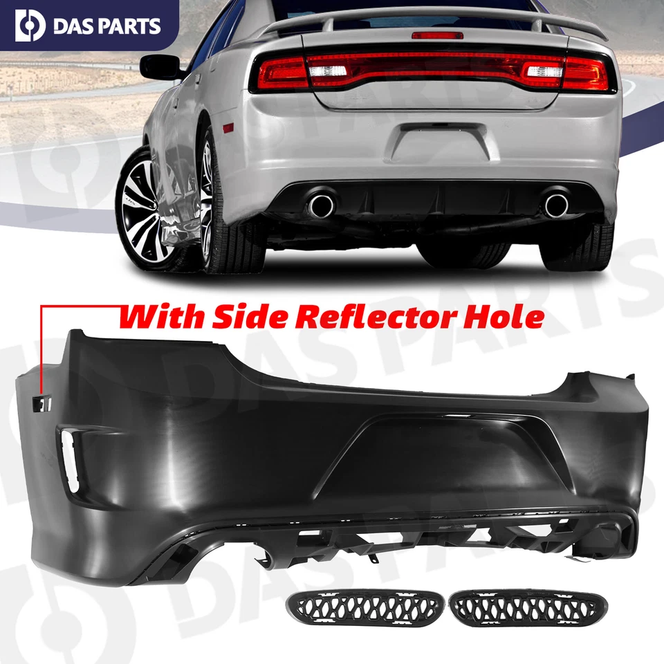 For 2011-2014 Dodge Charger SRT 8 SRT8 Style Rear Bumper Cover w/Side Grille Kit Foto 1 de 4