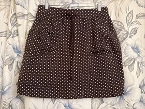 Susan Graver Women's Brown/White Polka Dot Stretch Skort Size Small (31"x19") - Picture 1 of 4