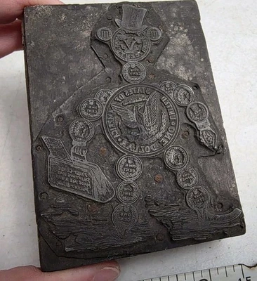 Vintage Letterpress Printing Block American Coins Money Printer Advertising - Image 1 of 4