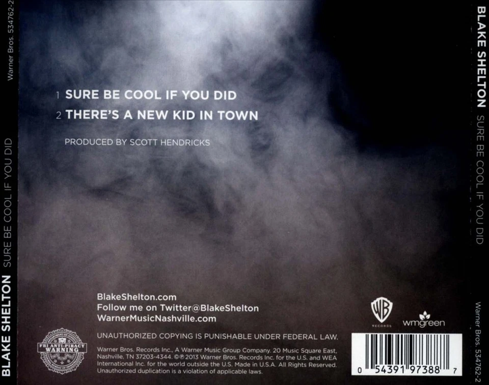 BLAKE SHELTON - SURE BE COOL IF YOU DID [SINGLE] NEW CD - Image 1 of 1