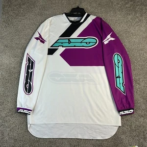 AXO Sport Motocross Racing Jersey Mens XL White Purple Trans Am MX Long Sleeve - Picture 1 of 13