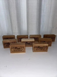 LL Bean Cedar Bloques Madera 1x3x2 Coleccionables Raro Caja De Nueve Almacenamiento De Colección - Imagen 1 de 5