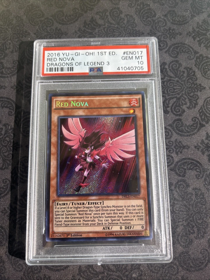 PSA 10 Red Nova DRL3-EN017 Dragons of Legend: Unleashed 1st Edition - Image 1 of 2