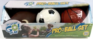 Toysmith GO! Play Pro-Ball Set Soccer Football Basketball Sealed New - Picture 1 of 6