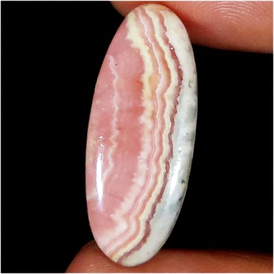Natural Pink Rhodochrosite Oval Shape Loose Gemstone 25.40 Ct 11x28x5 mm jt629 - Image 1 of 4