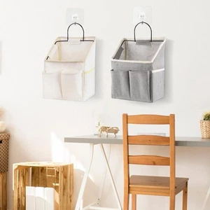 Door Closet Hanging Storage Basket Bag Pouch Stylish Wide Application with Metal - Picture 1 of 15