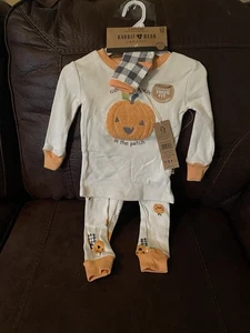 Rabbit Bear Halloween Baby Pumpkin 3peice Pajamas 12Months NWT “Cutest Pumpkin “ - Picture 1 of 11