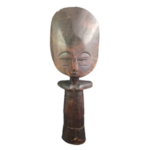 African Ashanti Fertility Doll 11.75" Dark Wood Tribal Ethnic Art c.1963 OBO - Picture 1 of 9