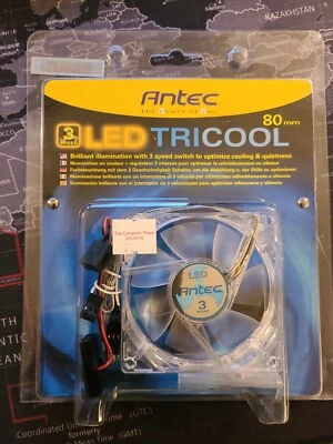 Brand New Antec Blue LED TRICOOL B-LED 80MM Case Fan - Image 1 of 2