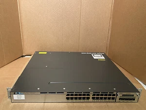 Cisco 3750X-24P-S Gigabit PoE+ Switch with Cisco C3KX-NM-1G and C3KX-PWR-715WAC - Picture 1 of 7