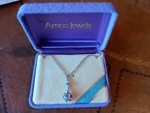 Anco Jewels 14K White Gold Overlay Pendant Necklace Spinel