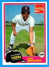 1981 Coca-Cola  LOU WHITAKER (Detroit Tigers)  ex-mt 