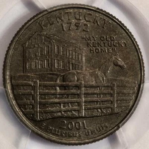 2001 PCGS MS63 Improperly Annealed Planchet Kentucky Quarter Mint Error - Picture 1 of 4