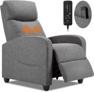 Fabric Modern Massage Recliner Chair with Lumbar Support Home Theater Seating - Picture 1 of 7