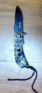 4" BLADE-NEW TACTICAL FORCE KNIFE EDC DEFENDER-Fall Camo-Clip On-SPRING ASSIST!! - Picture 1 of 9