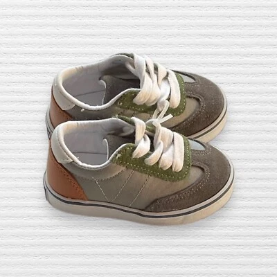 Кроссовки Janie and Jack Baby для мальчиков на шнуровке кожа детали цветной блок размер 4 - Изображение 1 из 4