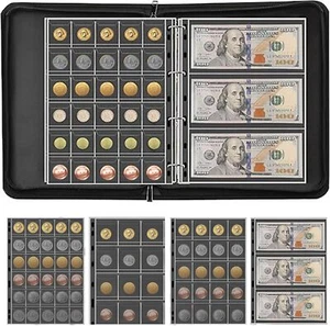 Coin Collection Book, WOVTE 450 Pockets Fireproof Coins Collecting Album &... - Picture 1 of 7