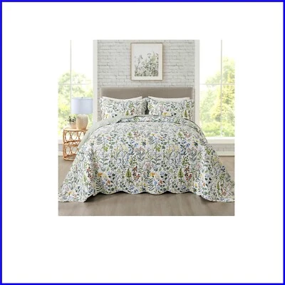 Juego de edredón king de gran tamaño con diseño floral - Ropa de cama de microfibra suave y fácil cuidado Foto 1 de 4