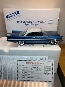 Danbury Mint 1957 Chrysler New Yorker Sport Coupe w/ box and certificate