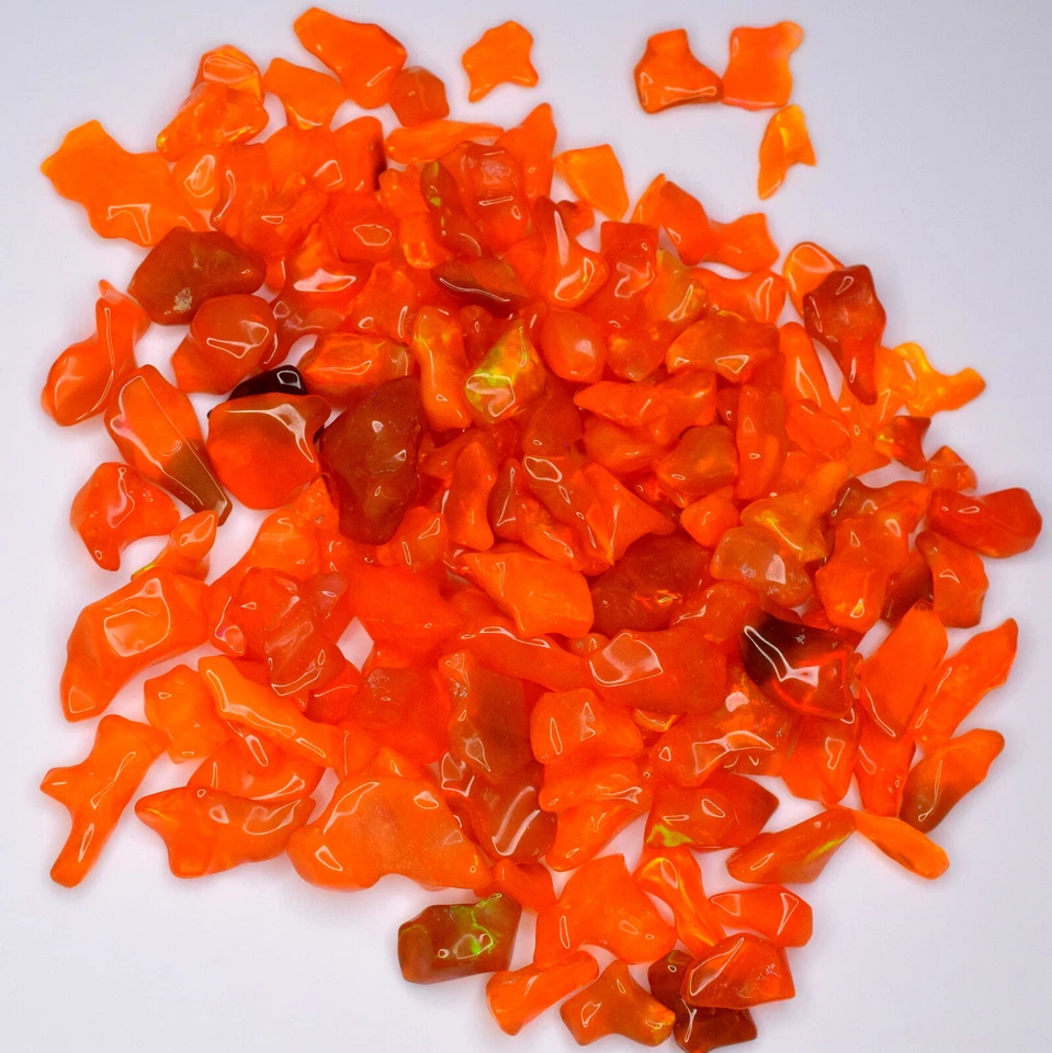 橙色蛋白石抛光粗糙 AAA 优质埃塞俄比亚蛋白石橙色染色无批量 — 第 1/4 张图片