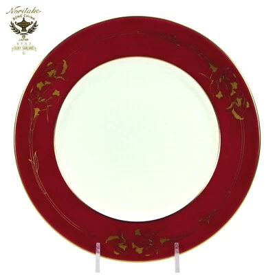Vintage Noritake RUBY GARLAND 8.25" Salad Plate Red Gold Floral Christmas 9732 - Image 1 of 4