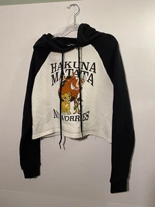 Disney Lion King Hakuna Matata Half Shirt Hoodie Size Small Juniors - Picture 1 of 4