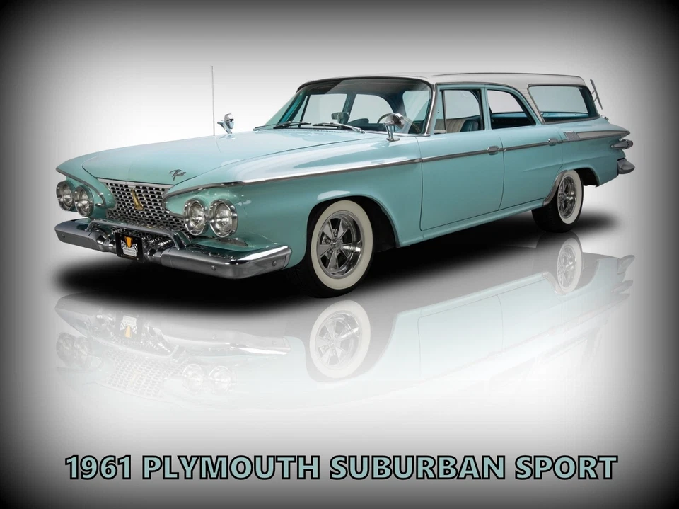 Letrero metálico deportivo Plymouth Suburban 1961: 12x16" y envío gratuito Foto 1 de 1