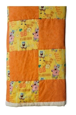 Colcha de retalhos Bob & Patrick 40 X 46 laranja e amarelo hibisco feita à mão - Imagem 1 de 3