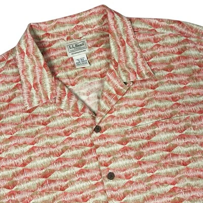 LL Bean Shirt Mens XL Camp Loop Collar Aztec Southwestern Hawaiian Button Up - Image 1 of 4