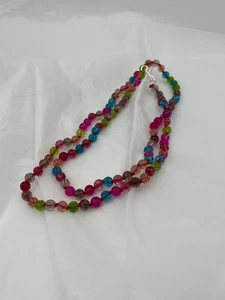 Natural Multicolor Tourmaline Gemstone 28" Long Round Beaded Necklace - Picture 1 of 1