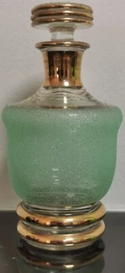 Alter Vintage grünes Glas und Gold Dekanter mit Stopfen - Bild 1 von 4