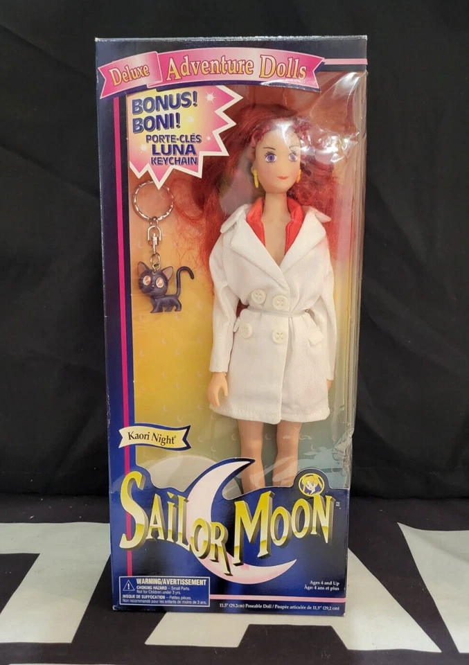 Sailor Moon Kaori Night Doll 11" IRWIN Deluxe Adventure 1997 Luna Keychain