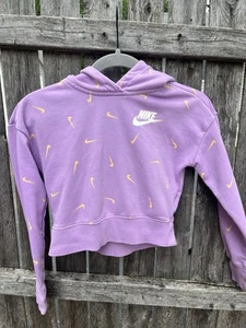 Nike Crop Hoodie Sweatshirt Girls Sz M - Picture 1 of 2