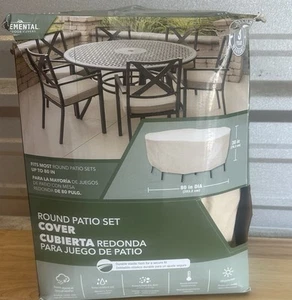Funda para muebles de patio de poliéster tostado elemental para juego de comedor - Imagen 1 de 5