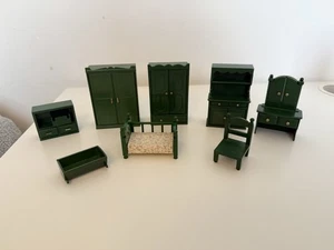 Sylvanian Families Vintage Green Furniture Bundle 1980s - Picture 1 of 11