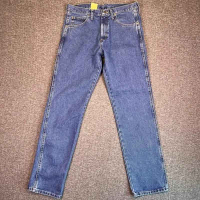 Wrangler Rugged Wear 牛仔裤男式 32x34 蓝色宽松版型西部工作服牛仔布新品 — 第 1/4 张图片