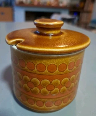 Vintage Hornsea Pottery Lidded Jam Sugar Pot Saffron Pattern From The 1970s - Image 1 of 4