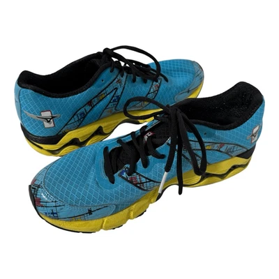 Mizuno Womens Wave Inspire 10th Anniversary Blue Yellow Running Shoes Size 11 - Image 1 of 4