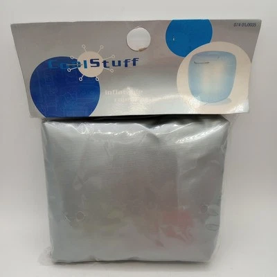 Cool Stuff Inflatable Round Ottoman Titanium Color Vinyl New - Image 1 of 3