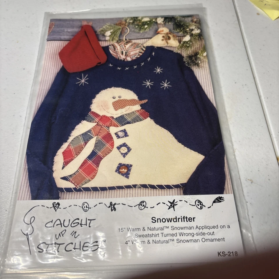 Snowdrifter Sweatshirt Applique Craft Pattern by Caught Up in Stitches KS-218 - Image 1 of 1