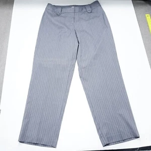 Just My Size Dress Pants Women's 16W Gray Herringbone Striped Stretch Formal - Picture 1 of 8