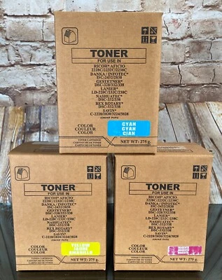 Ricoh Lanier 2228C/2232C/2238C Type P1 Color CYM Toner Cartridge LD238 LD232 - Image 1 of 3