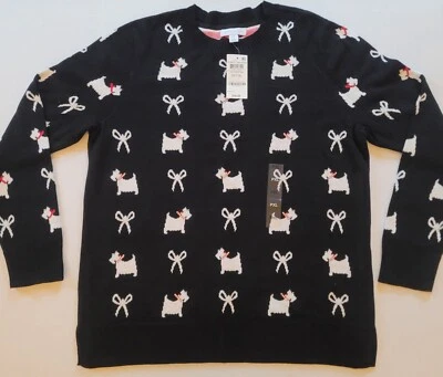 Suéter Charter Club Scottie Perro Pequeño XL Con Adornos de Estrás Nuevo Foto 1 de 4