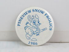 Vintage Event Pin - Pineview Snow Frolics 1986 - Celluloid Pin