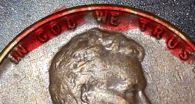 1955 wheat penny no mint mark     "L" ON LIBERTY EDGE OF RIM & IN GOD WE TRUST - Image 1 of 4
