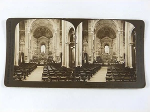 Interior Notre Dame de la Lourdes Church Montreal Stereoview H. C. White 1906 - Picture 1 of 2