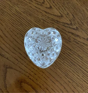 Vintage Cut Glass Heart-Shaped Trinket/Jewelry Box - Picture 1 of 2