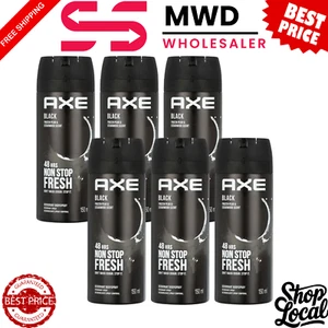 AXE Black Body Spray for Men 5oz 6 Pack 48 Hr Deodorant Fragrance w/ Clean Scent - Picture 1 of 4