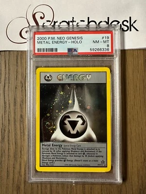 PSA 8 - Pokemon METAL ENERGY 19/111 - NEO GENESIS - RARE Holographic SWIRL - Image 1 of 2