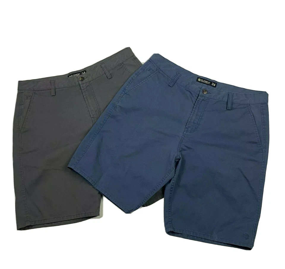 Element Made To Endure Skateboarding Mens 34 Lot of 2 Blue Black Chino Shorts - Image 1 of 4